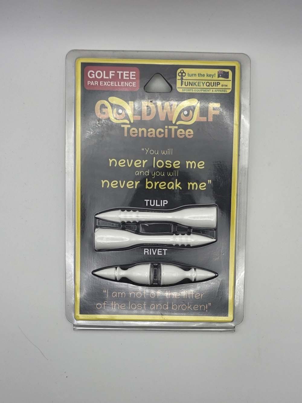 Gold Wolf TenaciTee White Golf Ball Tees